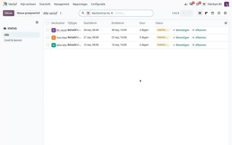 Approuver des demandes de congé dans Odoo